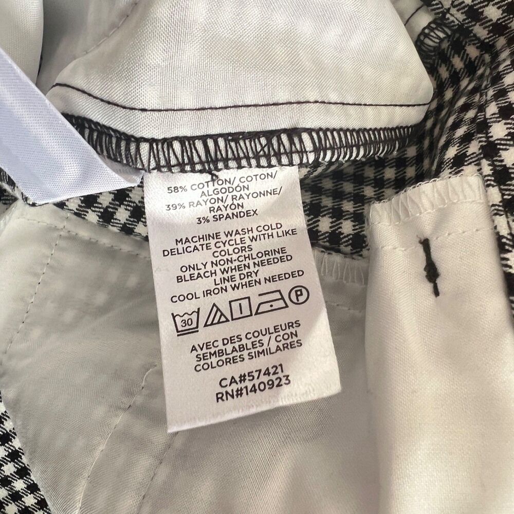 NWT Loft The Riviera Slim Pants Size 12 Curvy Black/White Houndstooth - Picture 7 of 12